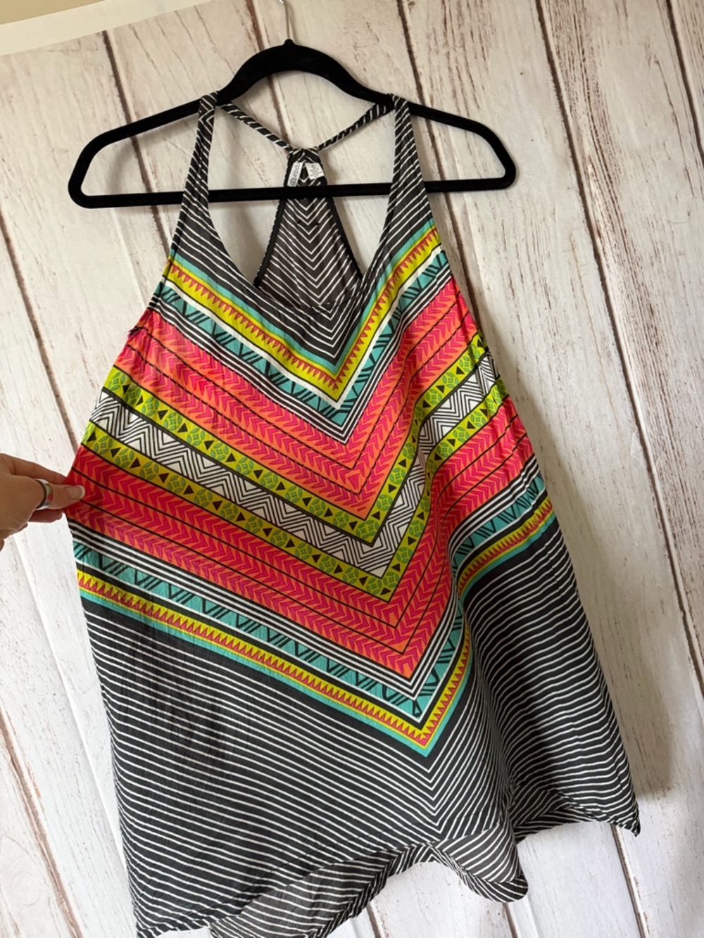 Rip Curl Geometric Chevron Printed Racerback Tank Top Size M